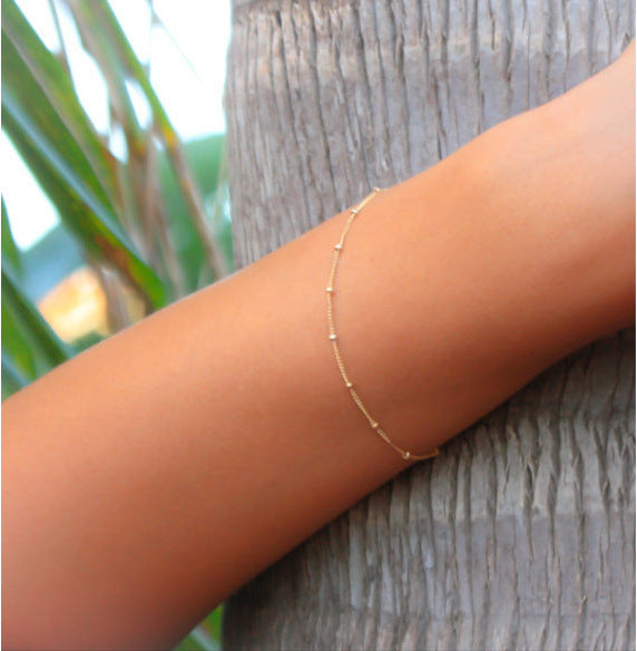 Copper bead chain bracelet