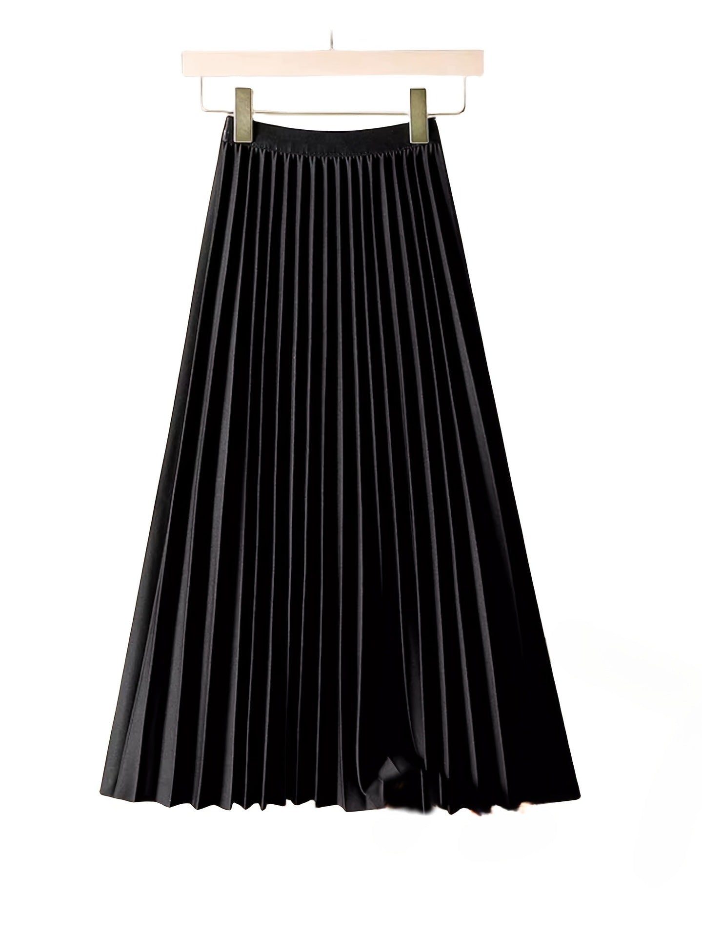 Fashion Women Solid Color Pleated Skirt Female