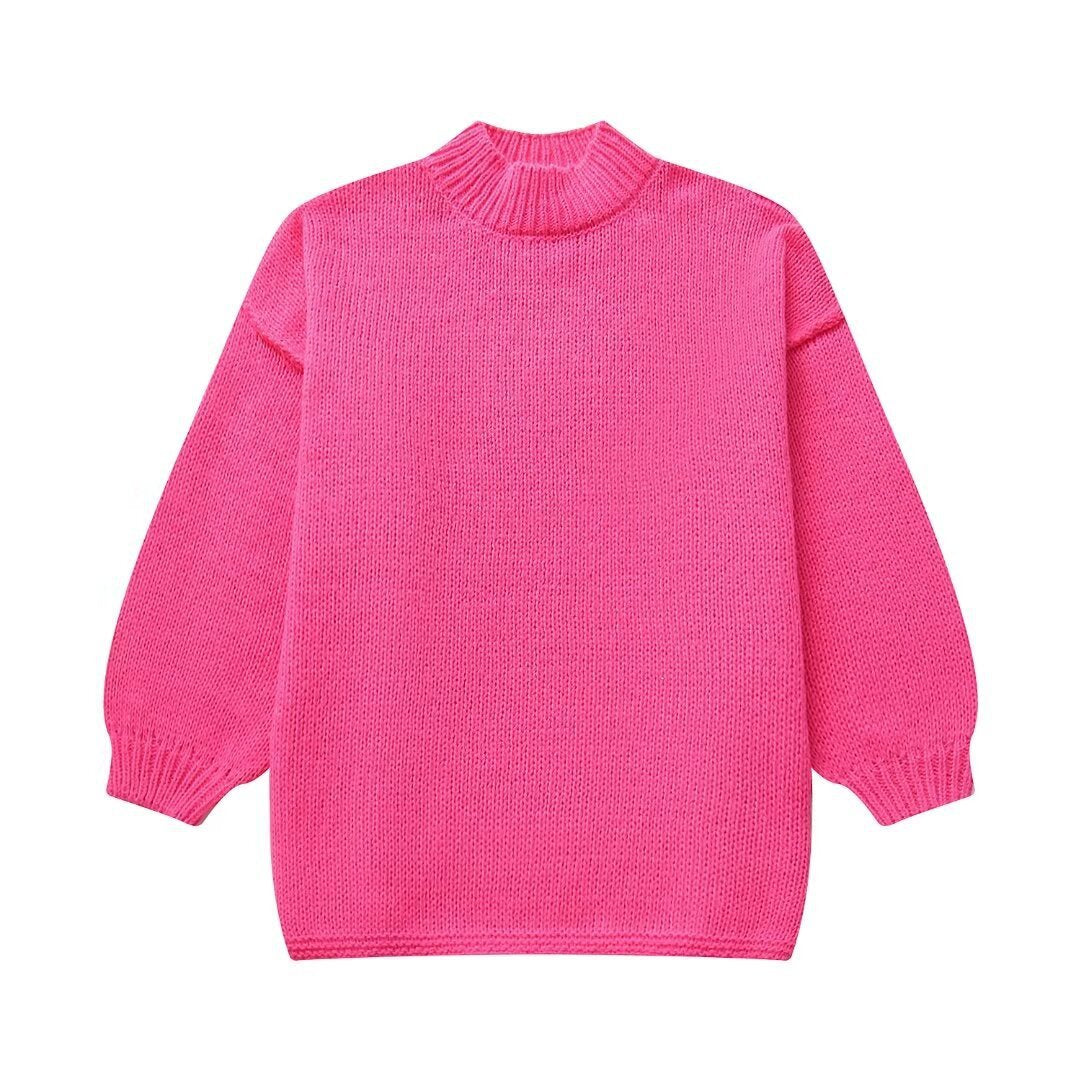 Casual All-match Round Neck Long Sleeve Knitted Sweater