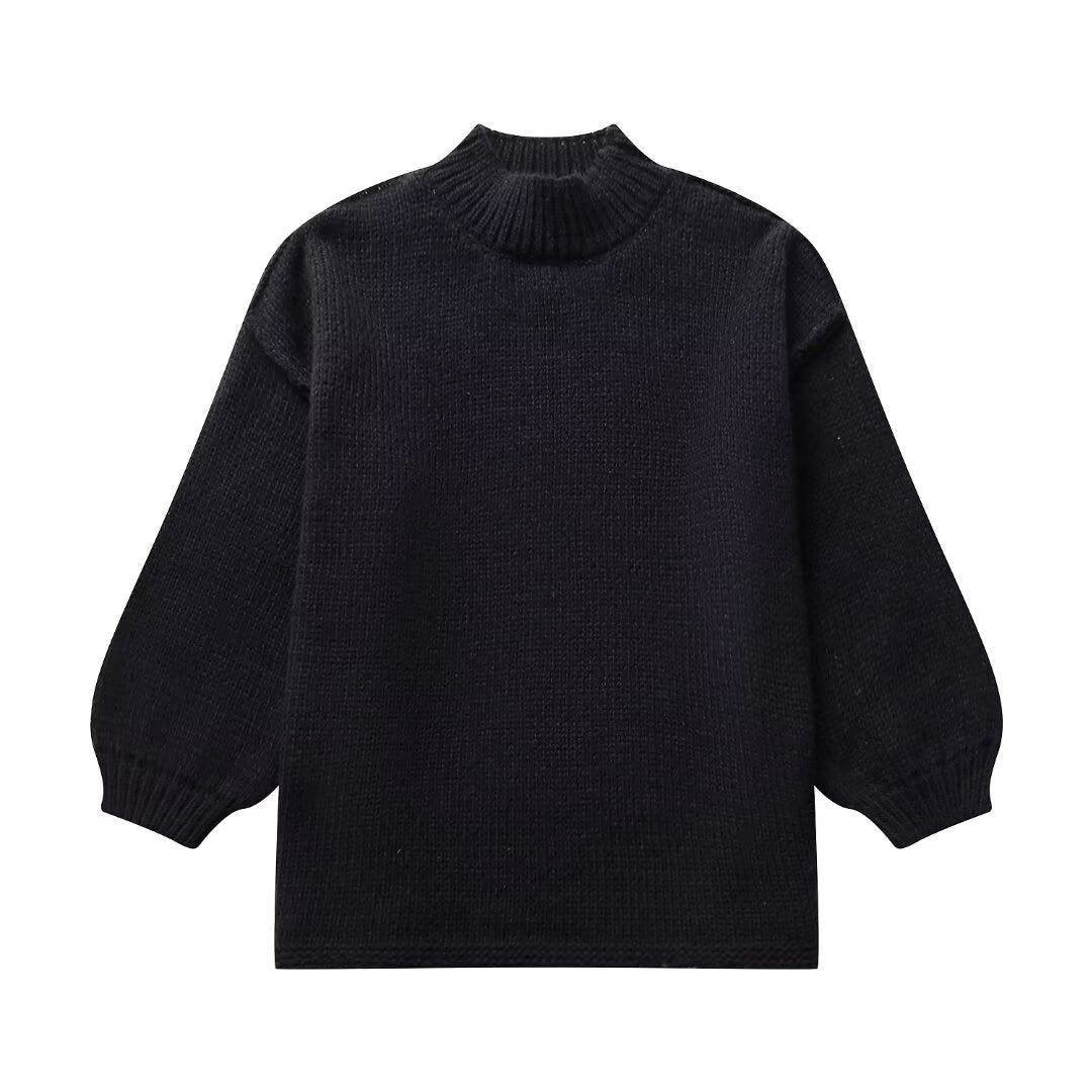 Casual All-match Round Neck Long Sleeve Knitted Sweater