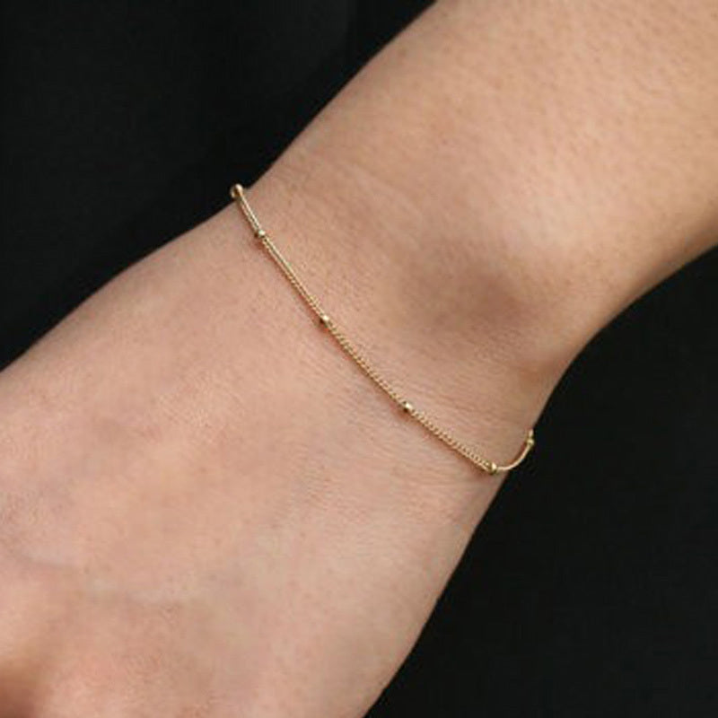 Copper bead chain bracelet