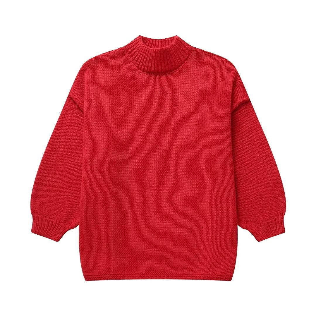 Casual All-match Round Neck Long Sleeve Knitted Sweater